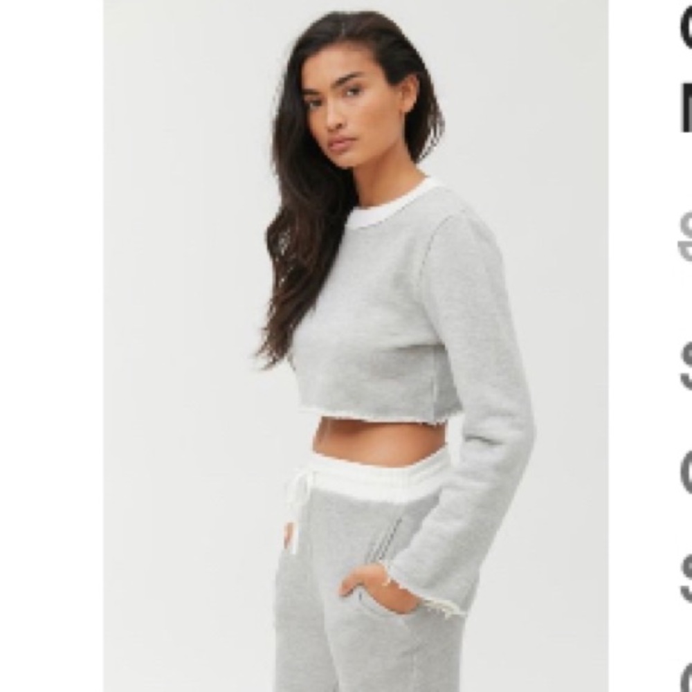 Crop crew neck sweatshirt